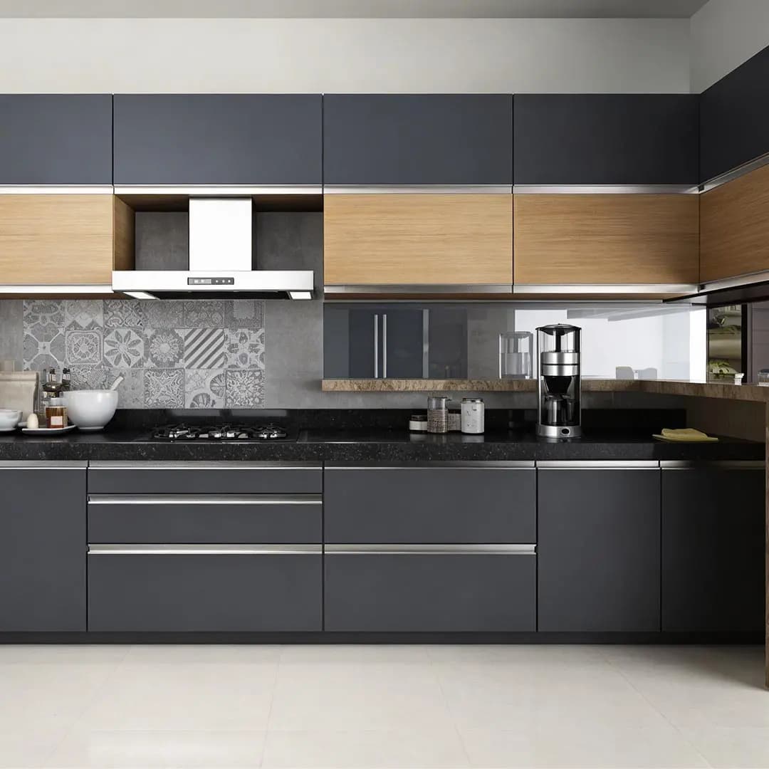 Modern Matte Finish Modular Kitchen Design